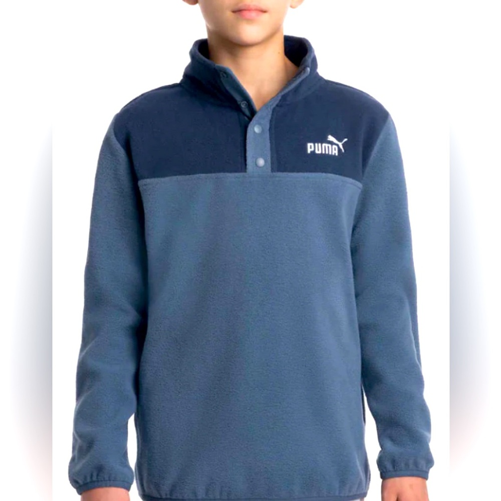 PUMA boys size 10/12 blue fleece top